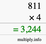 How to calculate 811 times 4 using long multiplication How to calculate 811 times 4 using long multiplication