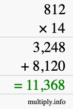 How to calculate 812 times 14 using long multiplication How to calculate 812 times 14 using long multiplication