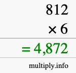 How to calculate 812 times 6 using long multiplication