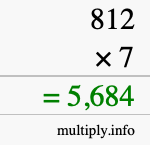 How to calculate 812 times 7 using long multiplication