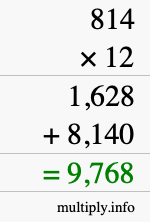How to calculate 814 times 12 using long multiplication How to calculate 814 times 12 using long multiplication