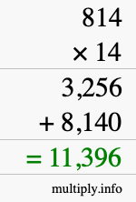 How to calculate 814 times 14 using long multiplication How to calculate 814 times 14 using long multiplication