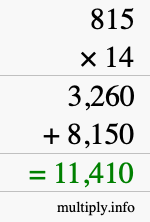 How to calculate 815 times 14 using long multiplication How to calculate 815 times 14 using long multiplication