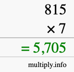 How to calculate 815 times 7 using long multiplication How to calculate 815 times 7 using long multiplication