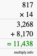 How to calculate 817 times 14 using long multiplication How to calculate 817 times 14 using long multiplication