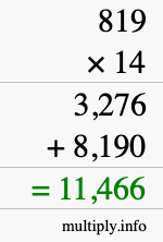 How to calculate 819 times 14 using long multiplication How to calculate 819 times 14 using long multiplication