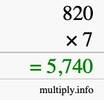 How to calculate 820 times 7 using long multiplication How to calculate 820 times 7 using long multiplication
