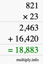 How to calculate 821 times 23 using long multiplication How to calculate 821 times 23 using long multiplication