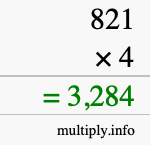 How to calculate 821 times 4 using long multiplication How to calculate 821 times 4 using long multiplication