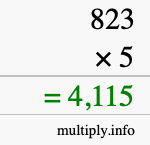 How to calculate 823 times 5 using long multiplication How to calculate 823 times 5 using long multiplication