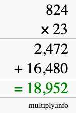 How to calculate 824 times 23 using long multiplication How to calculate 824 times 23 using long multiplication