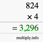 How to calculate 824 times 4 using long multiplication How to calculate 824 times 4 using long multiplication