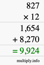 How to calculate 827 times 12 using long multiplication How to calculate 827 times 12 using long multiplication
