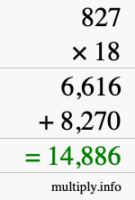How to calculate 827 times 18 using long multiplication How to calculate 827 times 18 using long multiplication