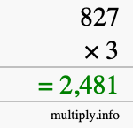 How to calculate 827 times 3 using long multiplication How to calculate 827 times 3 using long multiplication
