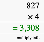 How to calculate 827 times 4 using long multiplication How to calculate 827 times 4 using long multiplication