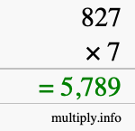 How to calculate 827 times 7 using long multiplication How to calculate 827 times 7 using long multiplication