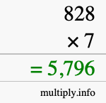 How to calculate 828 times 7 using long multiplication How to calculate 828 times 7 using long multiplication