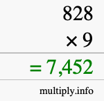How to calculate 828 times 9 using long multiplication How to calculate 828 times 9 using long multiplication