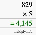 How to calculate 829 times 5 using long multiplication How to calculate 829 times 5 using long multiplication