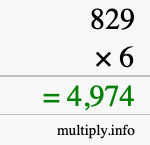 How to calculate 829 times 6 using long multiplication How to calculate 829 times 6 using long multiplication
