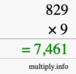 How to calculate 829 times 9 using long multiplication How to calculate 829 times 9 using long multiplication