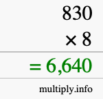 How to calculate 830 times 8 using long multiplication How to calculate 830 times 8 using long multiplication