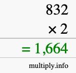 How to calculate 832 times 2 using long multiplication How to calculate 832 times 2 using long multiplication