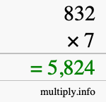How to calculate 832 times 7 using long multiplication How to calculate 832 times 7 using long multiplication