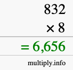 How to calculate 832 times 8 using long multiplication How to calculate 832 times 8 using long multiplication