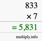 How to calculate 833 times 7 using long multiplication How to calculate 833 times 7 using long multiplication