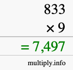 How to calculate 833 times 9 using long multiplication How to calculate 833 times 9 using long multiplication