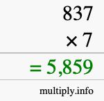 How to calculate 837 times 7 using long multiplication How to calculate 837 times 7 using long multiplication