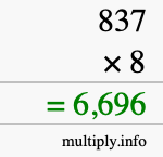 How to calculate 837 times 8 using long multiplication How to calculate 837 times 8 using long multiplication