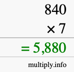 How to calculate 840 times 7 using long multiplication How to calculate 840 times 7 using long multiplication