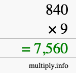 How to calculate 840 times 9 using long multiplication How to calculate 840 times 9 using long multiplication