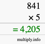 How to calculate 841 times 5 using long multiplication How to calculate 841 times 5 using long multiplication
