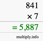 How to calculate 841 times 7 using long multiplication How to calculate 841 times 7 using long multiplication