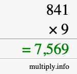 How to calculate 841 times 9 using long multiplication How to calculate 841 times 9 using long multiplication