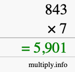 How to calculate 843 times 7 using long multiplication How to calculate 843 times 7 using long multiplication