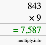 How to calculate 843 times 9 using long multiplication How to calculate 843 times 9 using long multiplication