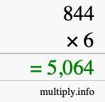 How to calculate 844 times 6 using long multiplication How to calculate 844 times 6 using long multiplication