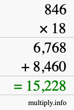 How to calculate 846 times 18 using long multiplication How to calculate 846 times 18 using long multiplication