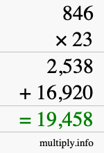 How to calculate 846 times 23 using long multiplication How to calculate 846 times 23 using long multiplication