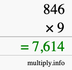 How to calculate 846 times 9 using long multiplication
