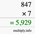 How to calculate 847 times 7 using long multiplication How to calculate 847 times 7 using long multiplication