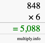 How to calculate 848 times 6 using long multiplication How to calculate 848 times 6 using long multiplication