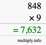 How to calculate 848 times 9 using long multiplication How to calculate 848 times 9 using long multiplication