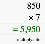How to calculate 850 times 7 using long multiplication How to calculate 850 times 7 using long multiplication