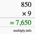 How to calculate 850 times 9 using long multiplication How to calculate 850 times 9 using long multiplication